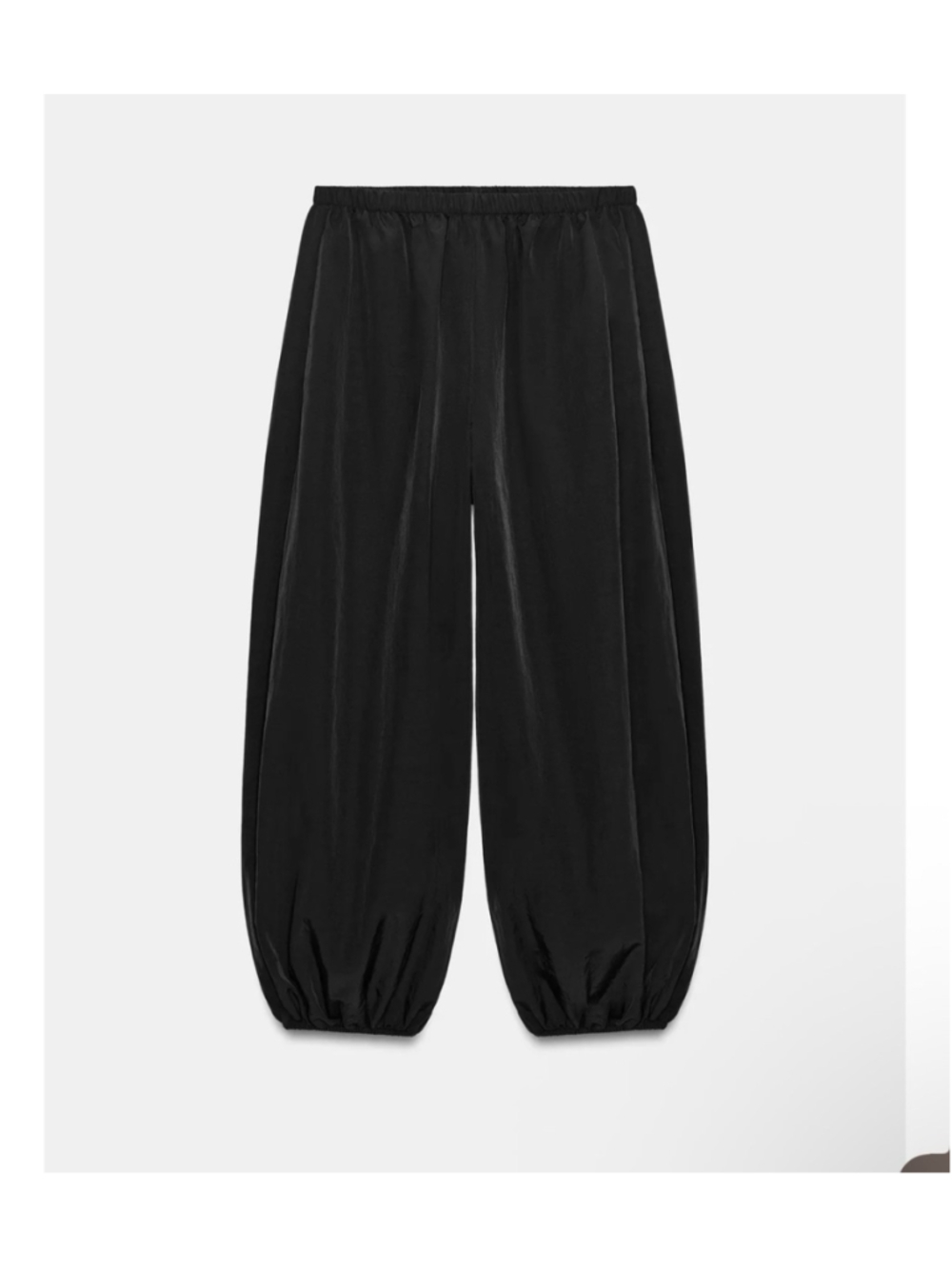 NWT Zara Nylon Balloon Pants Black Parachute Oversized Cocoon Leg Small - Picture 11 of 11